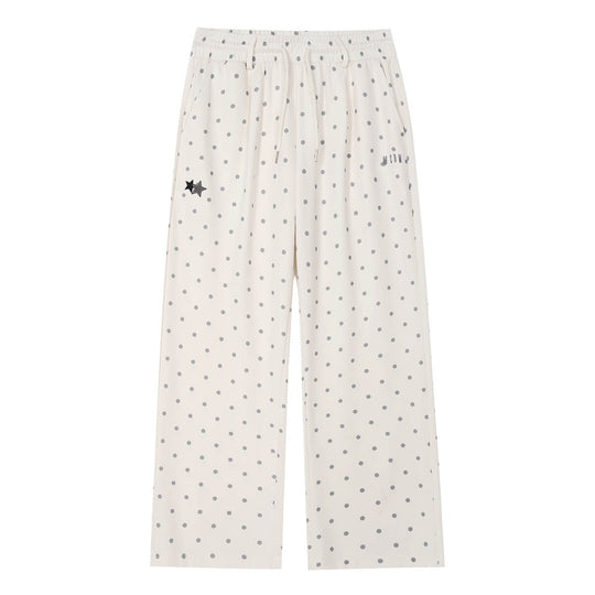 MEDM Polka Dot Print Wide Leg Sweatpants | Face 3 Face