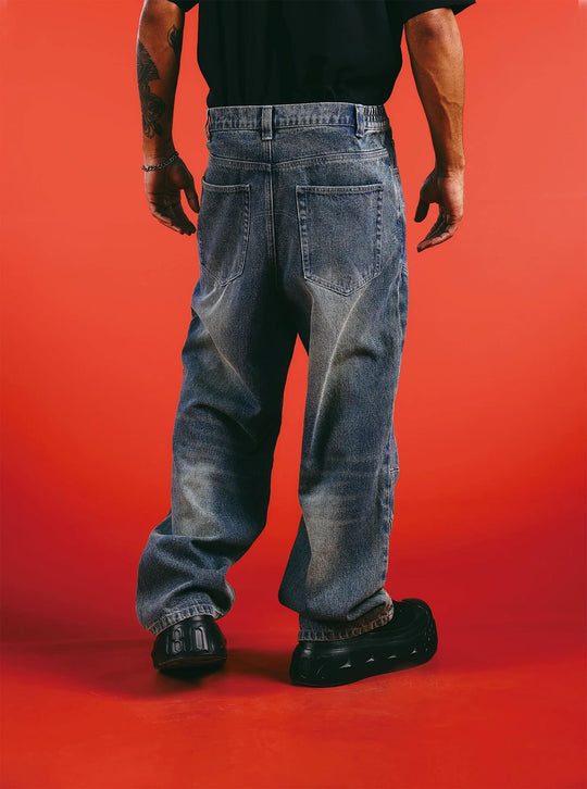 1807 Racing Structured Washed Baggy Jeans | Face 3 Face