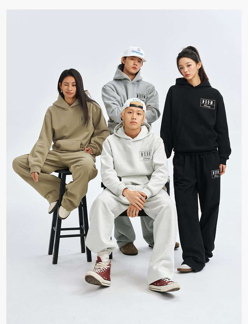 MEDM Embroidered Lettered Logo Hoodie & Sweatpants | Face 3 Face