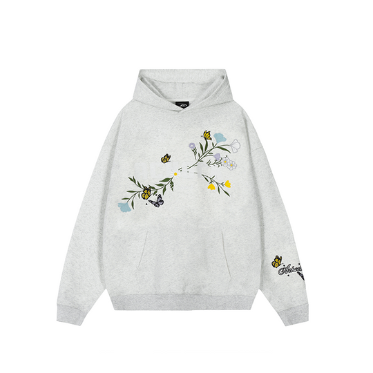 Puff print hoodies | Achock Flowers & Butterflies Embroidered Hoodie | Face 3 Face