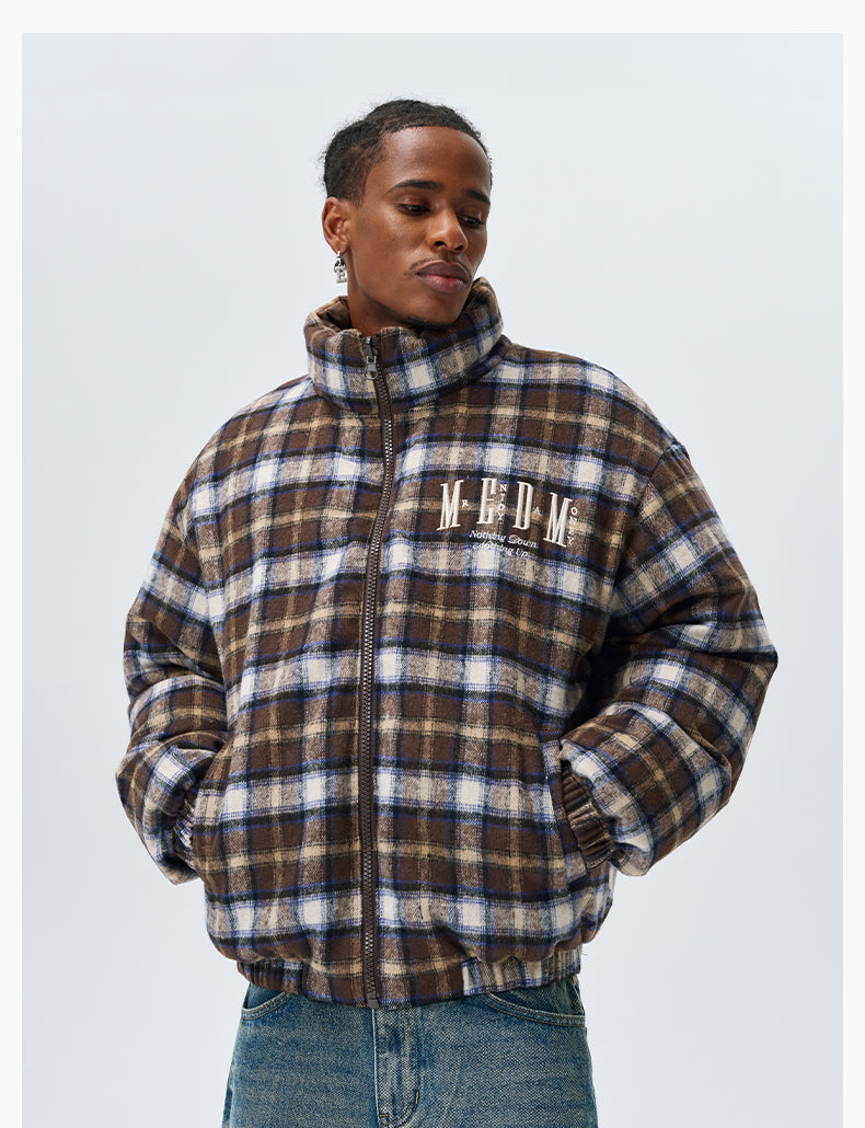 MEDM Plaid Reversible Down Jacket | Face 3 Face