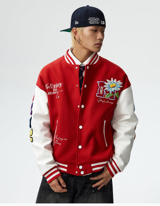 MEDM Daisy Floral Varsity Jacket | Face 3 Face