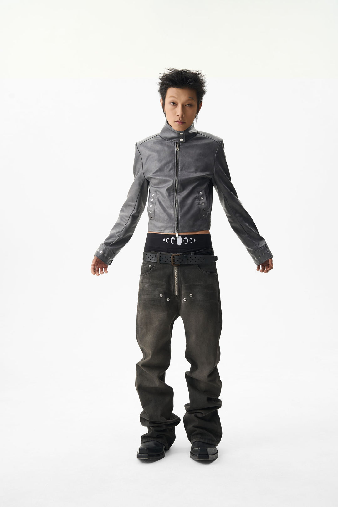 KARMANISTIC Racing Short Leather Jacket | Face 3 Face