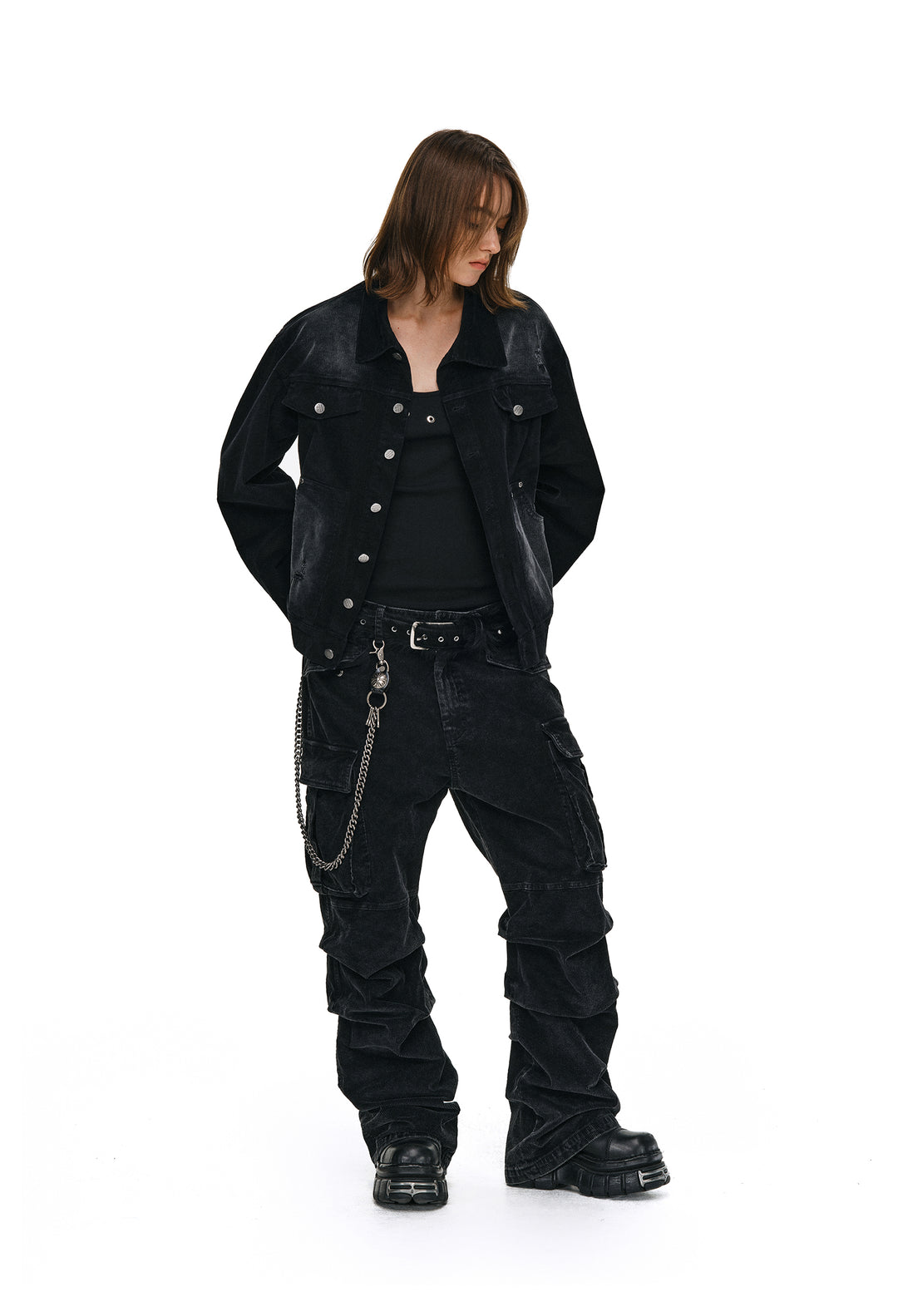 ANTIDOTE Distressed Washed Corduroy Work Jacket | Face 3 Face