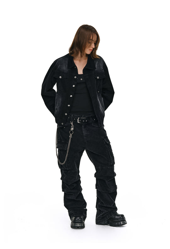 ANTIDOTE Distressed Washed Corduroy Work Jacket | Face 3 Face