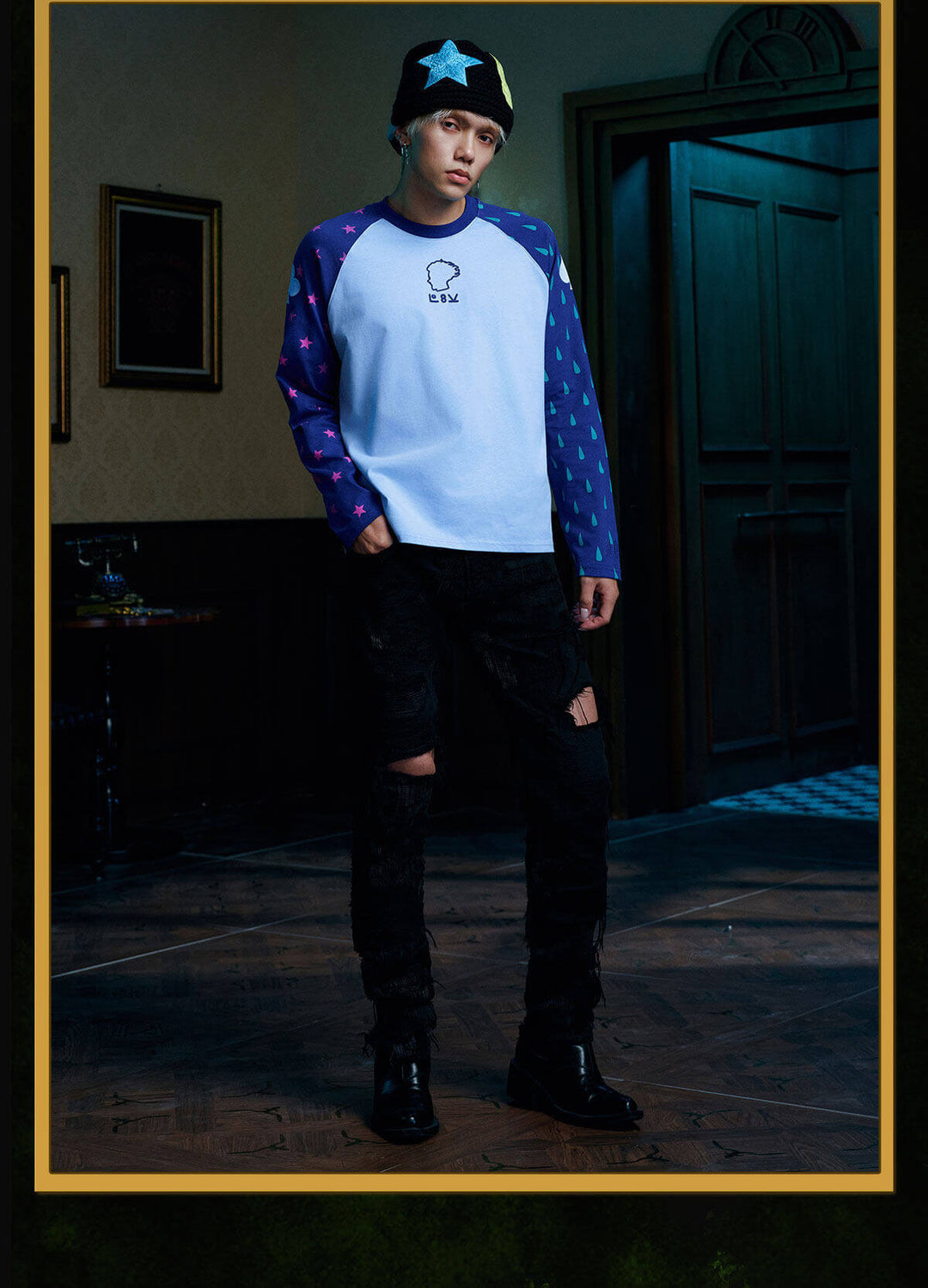 MEDM × HUNTER×HUNTER All Over Character Icon Raglan Long Sleeve Tee | Face 3 Face
