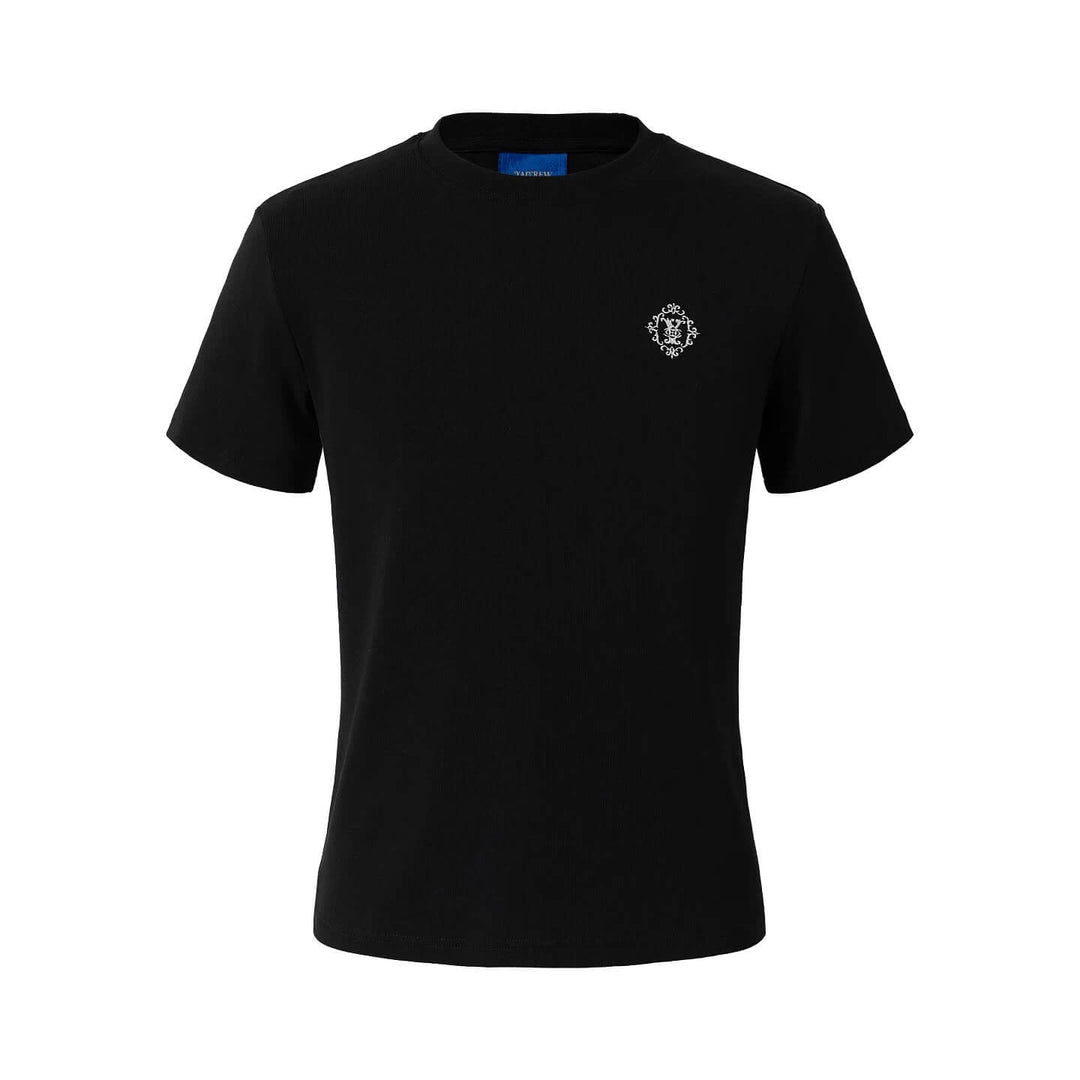 YADcrew Baroque Small Logo Embroidered Tee | Face 3 Face