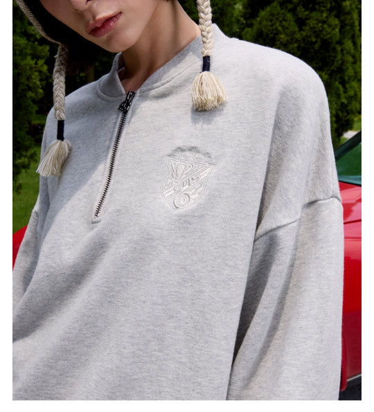 S45 Half Zip Logo Embroidered Sweatshirt | Face 3 Face