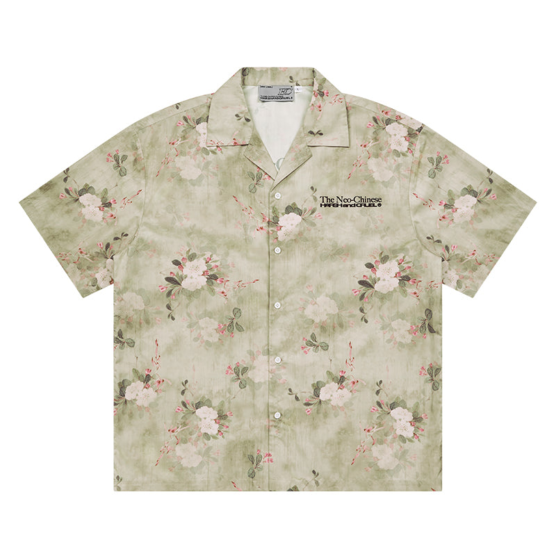 Harsh and Cruel Full Print Floral Draped Cuban Shirt