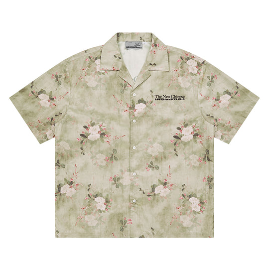 Harsh and Cruel Full Print Floral Draped Cuban Shirt