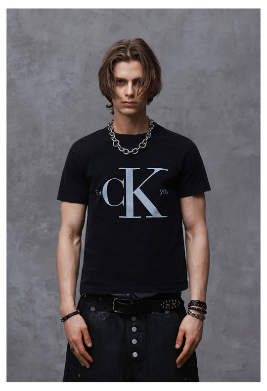 ANTIDOTE Slogan Print Washed Short Sleeve Tee | Face 3 Face