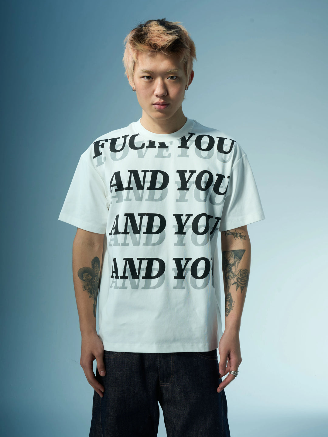 EVILKNIGHT(EK) AND YOU Letter Print Tee | Face 3 Face