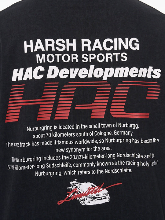 Harsh and Cruel Retro Racing Logo Print Tee