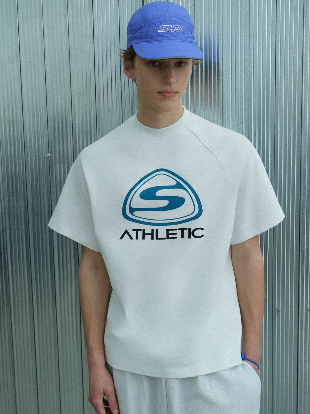 S45 Athletic Logo Distressed Raglan Short Sleeve Tee | Face 3 Face