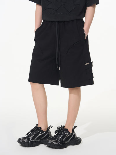 Harsh and Cruel Functional Cargo Drawstring Shorts | Face 3 Face