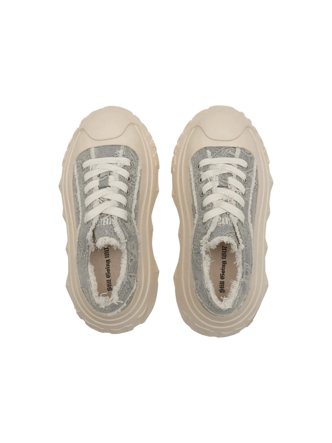 1807 INF-008 Gothic Lace Up Canvas Paisley Chunky Sneakers | Face 3 Face