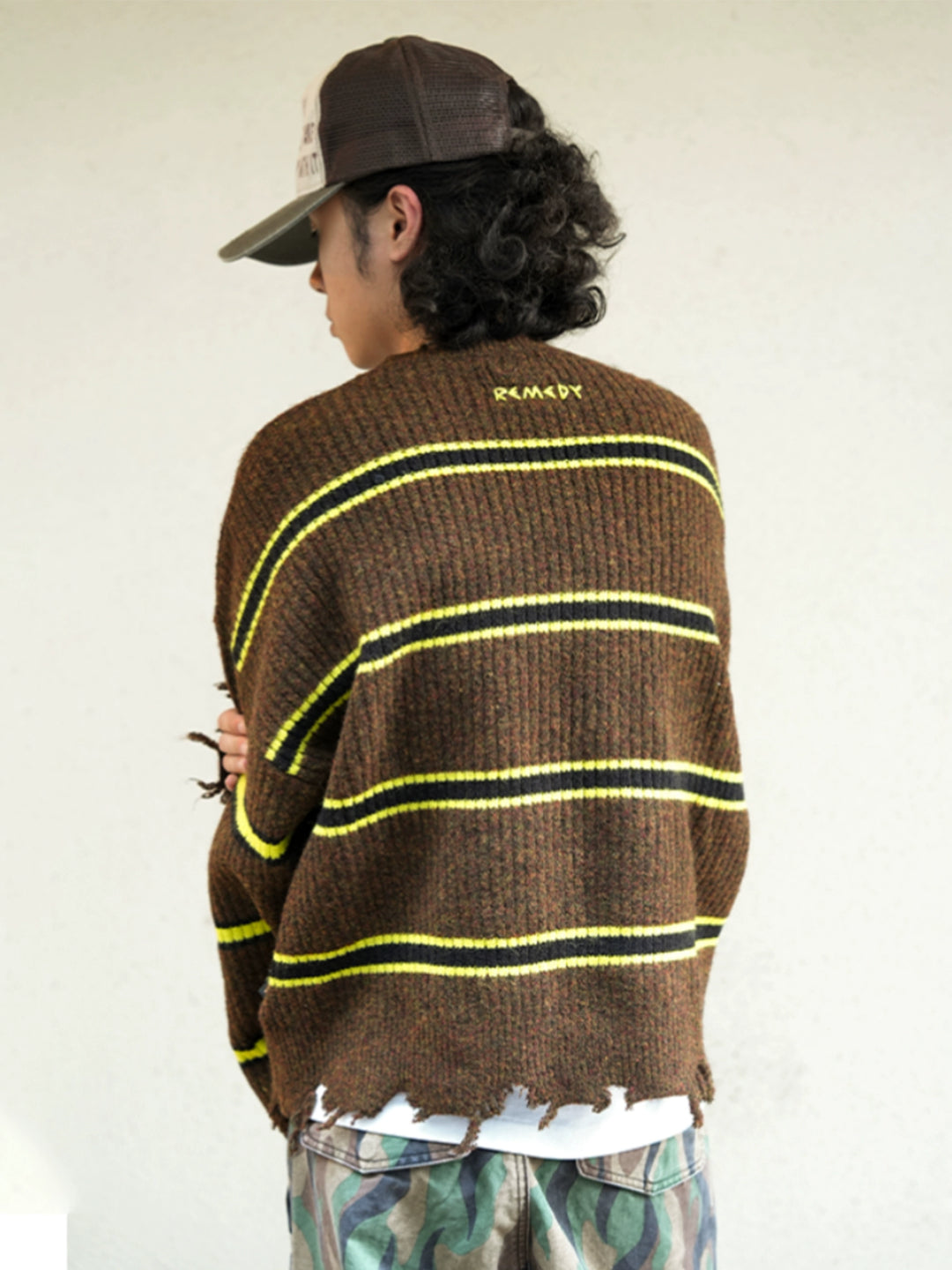 Remedy Striped Distressed Knit Sweater | Face 3 Face