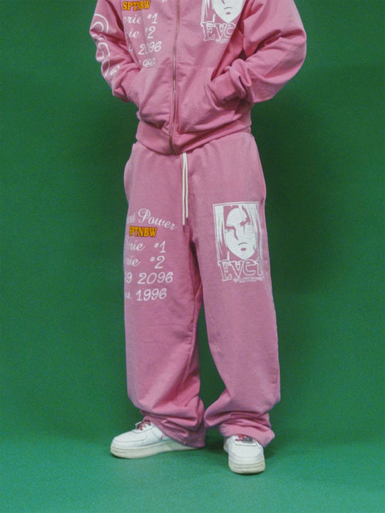 EVETS Anime Graphic Print Baggy Sweatpants | Face 3 Face