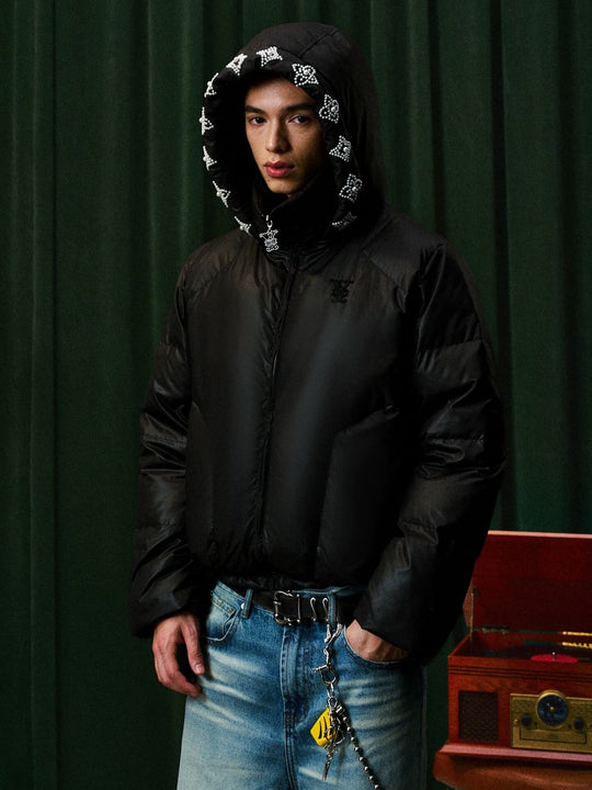 YADcrew Detachable Pearl Hood Down Jacket | Face 3 Face