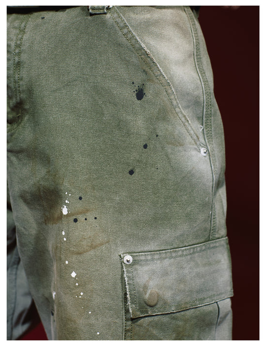 Remedy Washed Ink Splash Baggy Work Cargo Pants | Face 3 Face