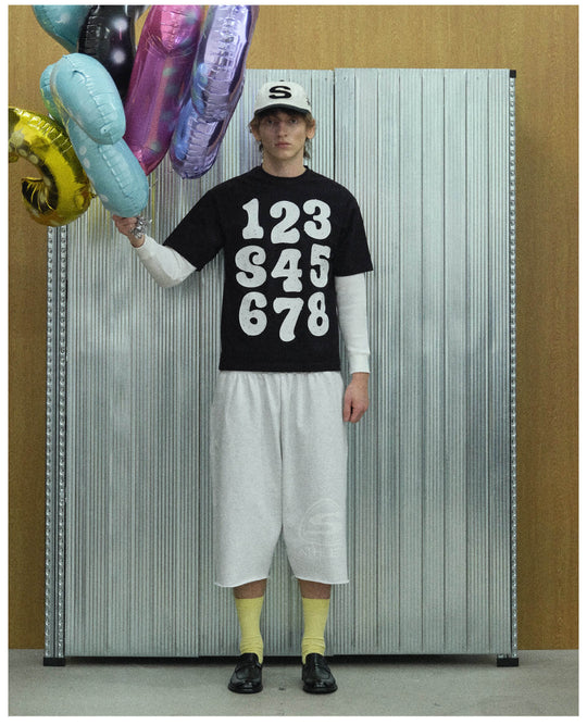 S45 Number Print Rhinestone Short Sleeve Tee | Face 3 Face