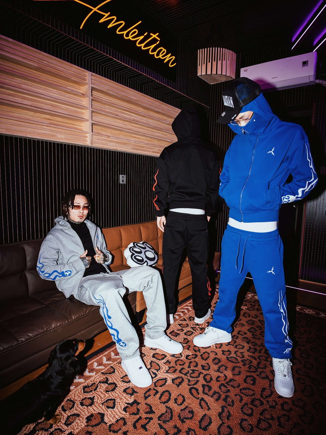 TGFCLUB Flame Pattern Masked Zip Up Hoodie | Face 3 Face