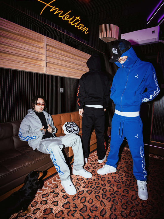 TGFCLUB Flame Pattern Masked Zip Up Hoodie | Face 3 Face