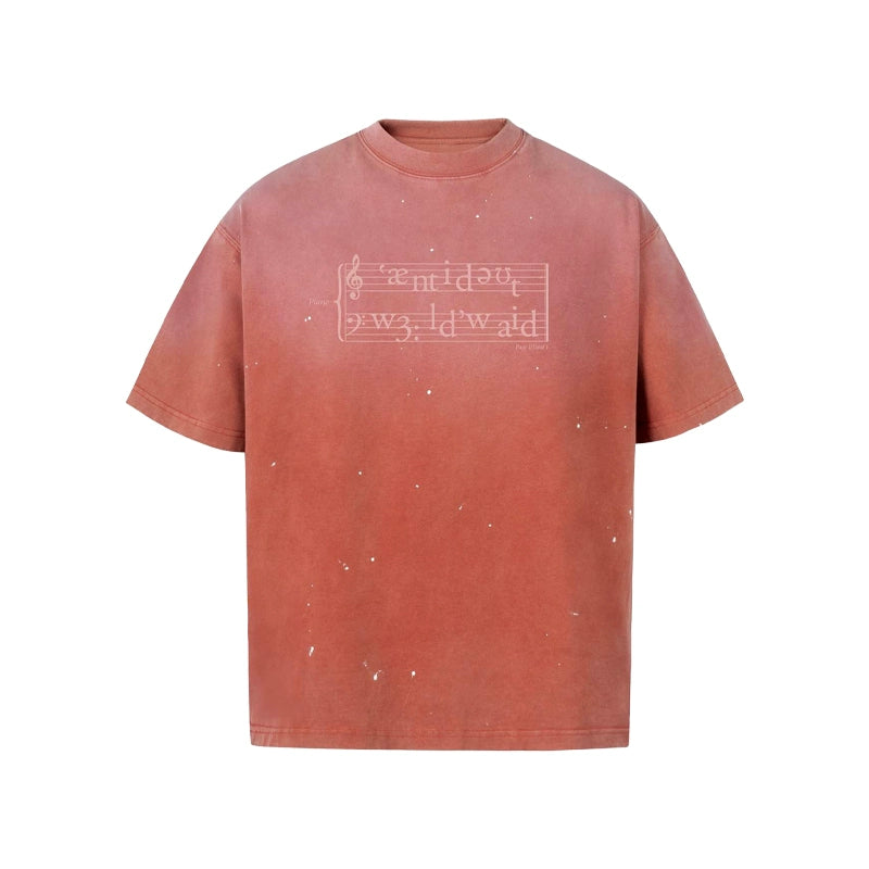 ANTIDOTE Gradient Phonogram Letter Print Ink Splash Tee | Face 3 Face