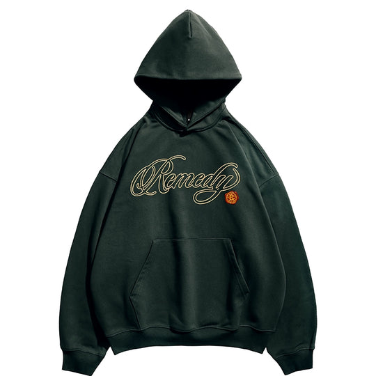 Remedy Metal Wax Seal 3D Logo Embroidered Hoodie | Face 3 Face