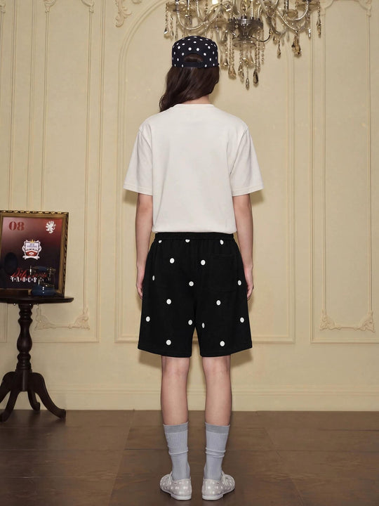 YADcrew Polka Dot Print Sweat Shorts | Face 3 Face
