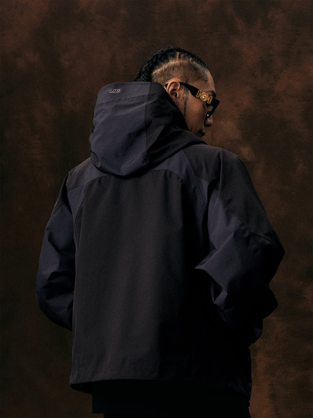 1807 Clock Print Color Blocking Rush Jacket  | Face 3 Face