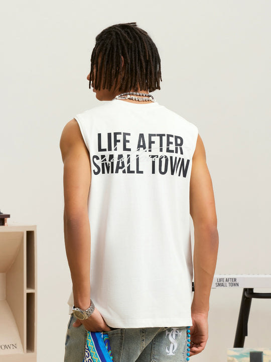 Small Town Kid Logo Print Sleeveless Tee | Face 3 Face