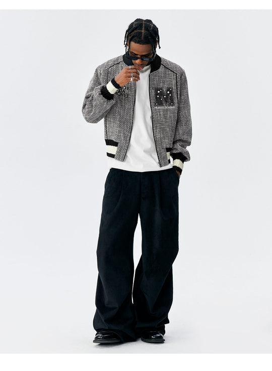 MEDM Pearl Tweed Short Varsity Jacket | Face 3 Face