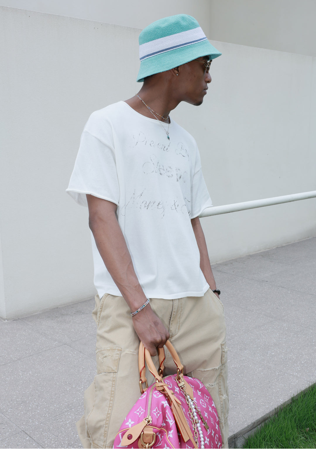 STEEPC Contrast Old Print Boxy Knit Tee | Face 3 Face