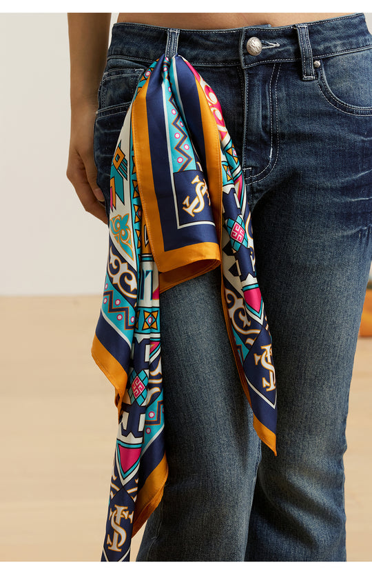 Small Town Kid Geometric Pattern Square Scarf | Face 3 Face