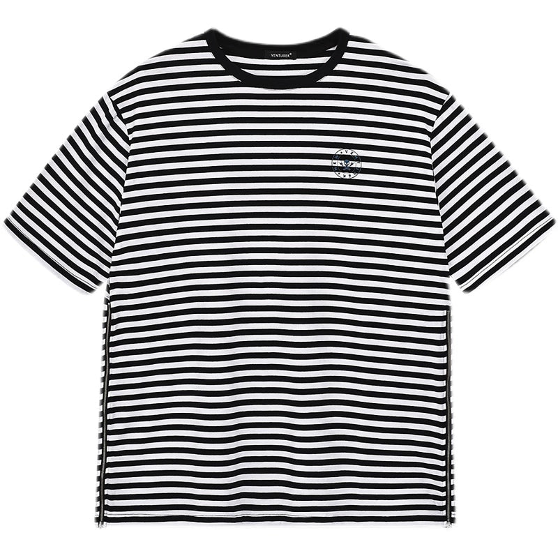 VENTUREK Striped Side Zipper Tee | Face 3 Face