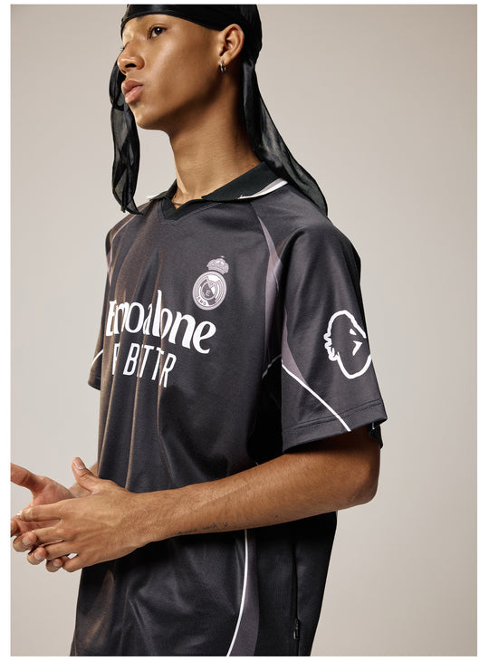 Remedy Emoalone Print Inspired Soccer Jersey Polo Shirt | Face 3 Face