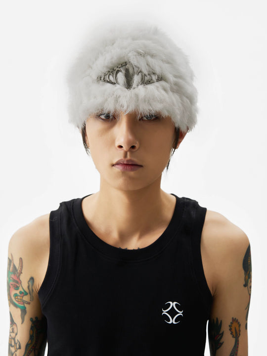 KARMANISTIC Metal Logo Fur Beanie | Face 3 Face