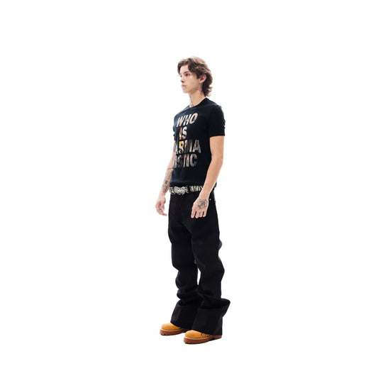 KARMANISTIC Portrait Letter Print Slim Fit Short Sleeve Tee | Face 3 Face