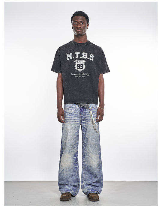 F3F Select 3D Chain Print Washed Jeans | Face 3 Face