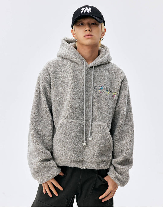 MEDM Gradient Embroidery Sherpa Fleece Hoodie | Face 3 Face