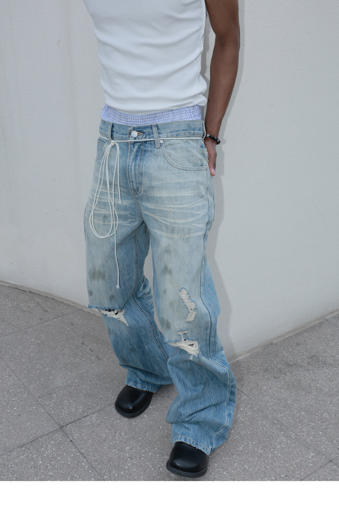 STEEPC Dirty Washed Faded Distressed Jeans | Face 3 Face