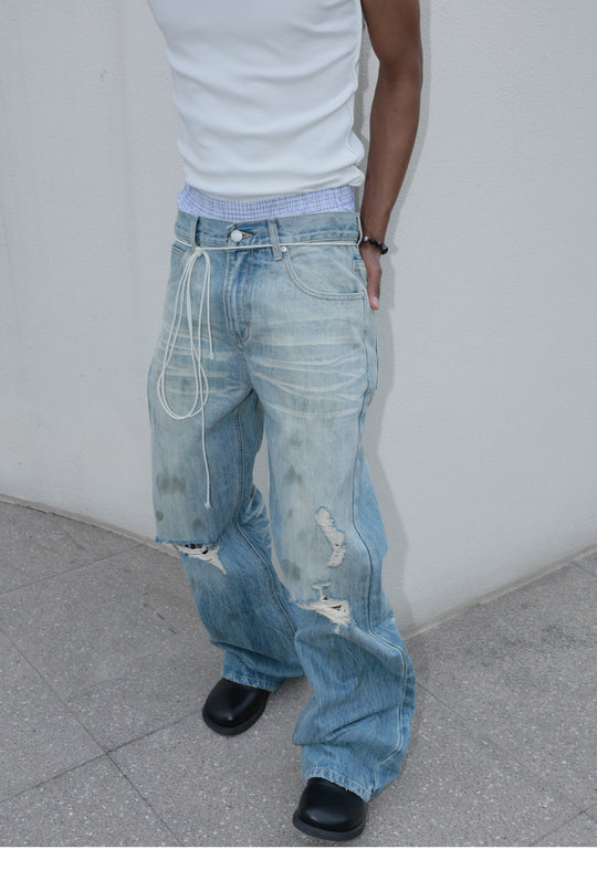 STEEPC Dirty Washed Faded Distressed Jeans | Face 3 Face