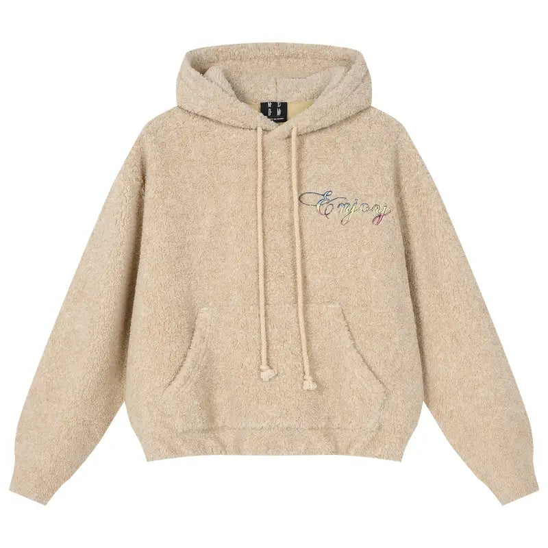 MEDM Gradient Embroidery Sherpa Fleece Hoodie | Face 3 Face
