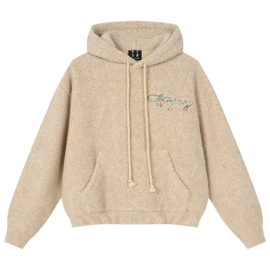 MEDM Gradient Embroidery Sherpa Fleece Hoodie | Face 3 Face