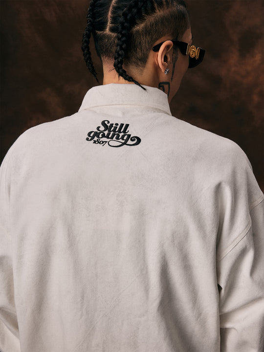 1807 STILL GOING Printed Twill Shirt Jacket | Face 3 Face