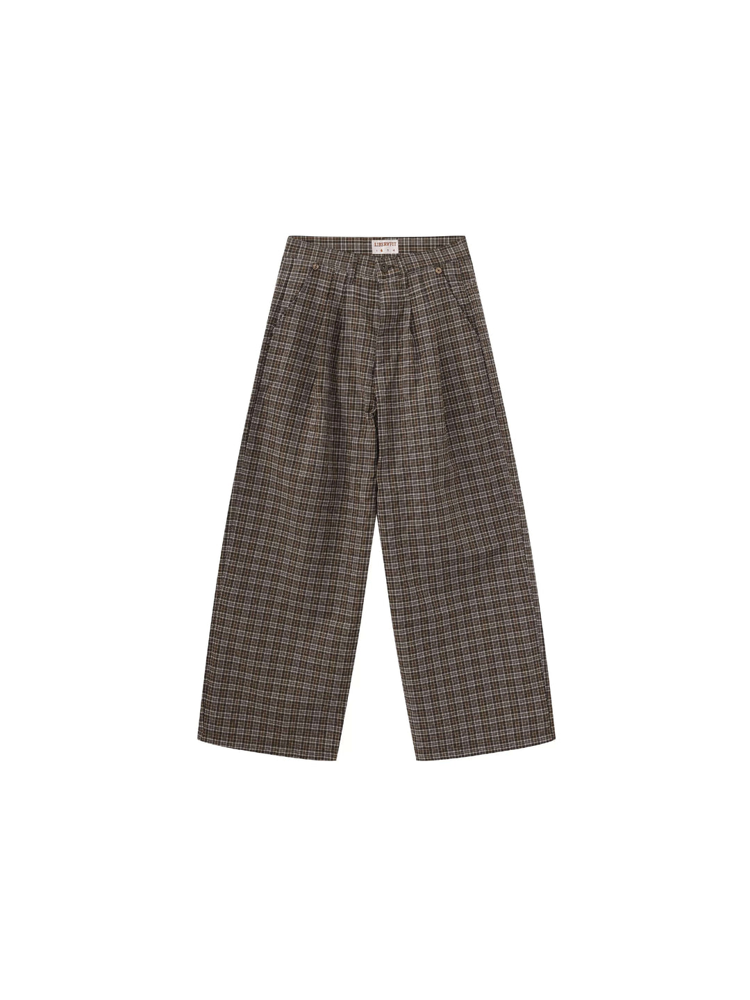 LIBERAFIT Plaid Seersucker Baggy Suit Pants | Face 3 Face