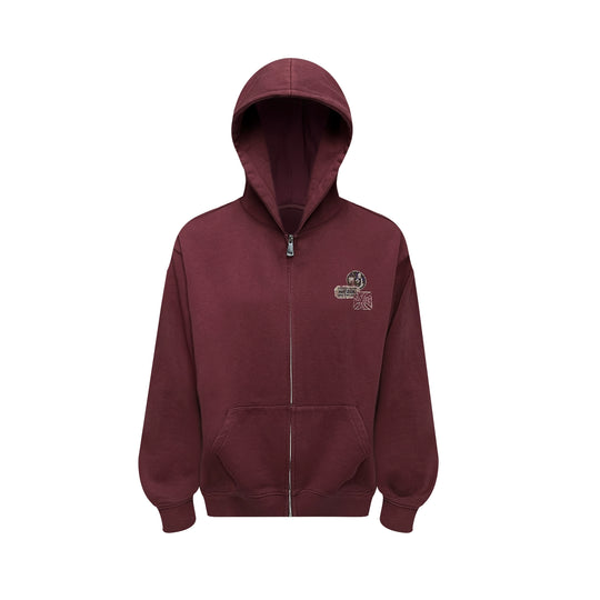 RUSURE Vintage Print Zip Up Hoodie | Face 3 Face