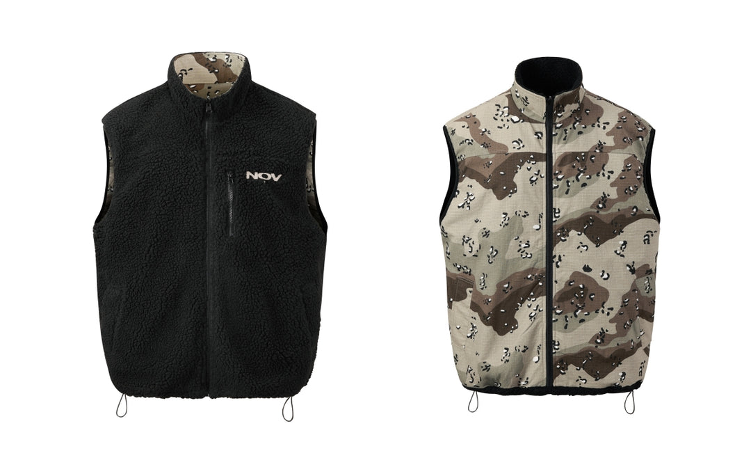 NOVACAM Camouflage Fleece Reversible Vest | Face 3 Face