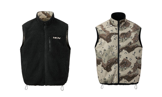 NOVACAM Camouflage Fleece Reversible Vest | Face 3 Face
